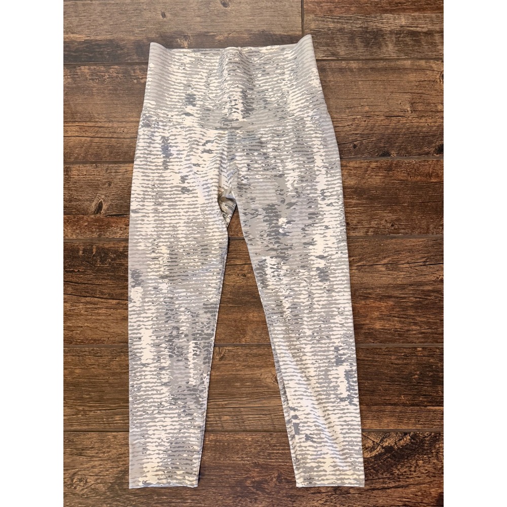 Coco + Carmen Womens Grey White Abstract Print High Waist Crop Leggings Large